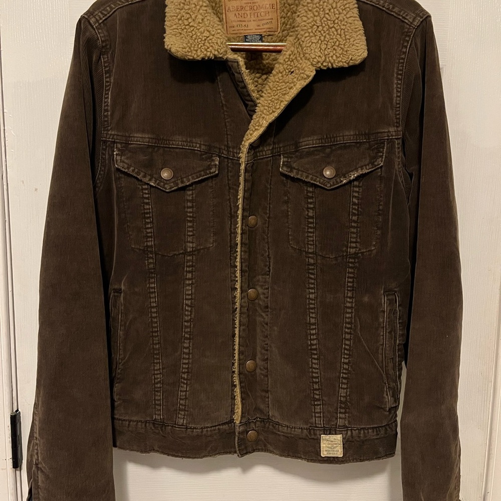 Abercrombie & Fitch Brown Sherpa-Lined Jacket